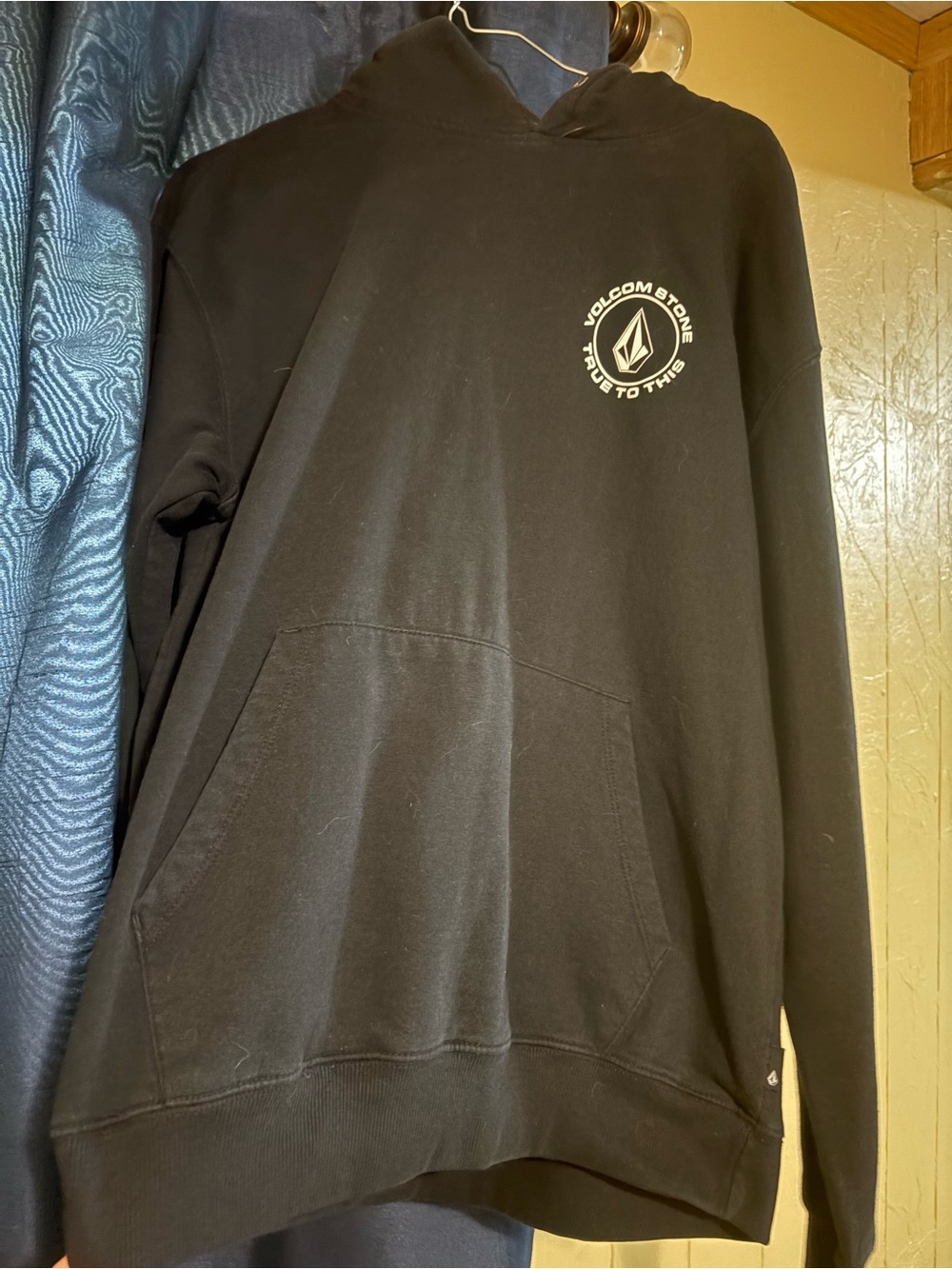 Volcom Black Logo Hooded Sweatshirt with White Emblem